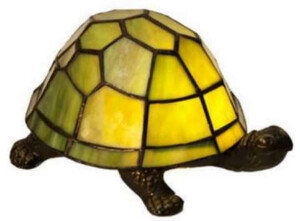 Casa Padrino Luxus Tiffany Tischleuchte Schildkr�te Gelb / Bronze 20 x 14 x H. 13 cm - Tiffany Deko Leuchte - Luxus Interior - Luxus Art Deco Leuchten - Tiffany Leuchten