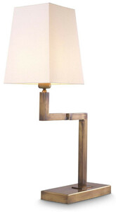 Casa Padrino Luxus Tischleuchte Vintage Messingfarben / Wei� H. 69 cm - Edle Schreibtischleuchte mit Schwenkarm und Lampenschirm - Luxus Qualit�t