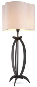 Casa Padrino Luxus Tischleuchte Bronzefarben / Wei 40 x 38 x H. 95 cm - Elegante Schreibtischleuchte mit Lampenschirm - Luxus Leuchten