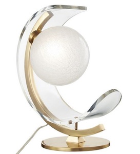 Casa Padrino Designer LED Tischleuchte Antik Messingfarben / Wei� 33 x 19,1 x H. 38,1 cm - Luxus Kollektion