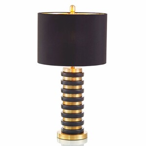 Casa Padrino Luxus Tischleuchte Messing / Schwarz H. 65 cm - Luxus Leuchten