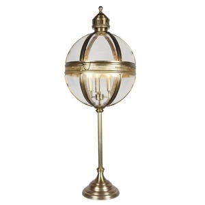 Casa Padrino Luxus Tischleuchte Messingfarben  43 x H. 112 cm - Gro�e Kugellaterne mit Glaskugel