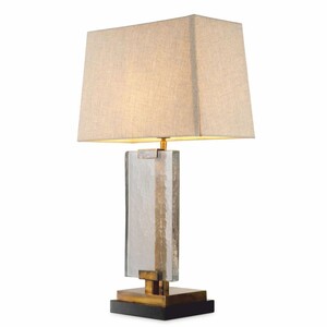 Casa Padrino Luxus Tischleuchte Vintage Messing / Schwarz H. 69 cm - Luxus Leuchten