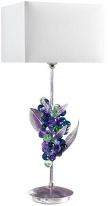 Casa Padrino Luxus Tischleuchte Weintrauben Silber / Lila / Gr�n / Wei� 20 x 20 x H. 50 cm - Moderne Schreibtischleuchte mit edlem Swarovski Kristallglas - Luxus Qualit�t - Made in Italy