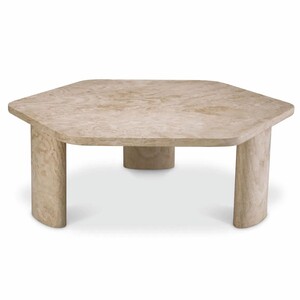 Casa Padrino Luxus Travertin Couchtisch Beige 101 cm - Travertin Wohnzimmer M�bel