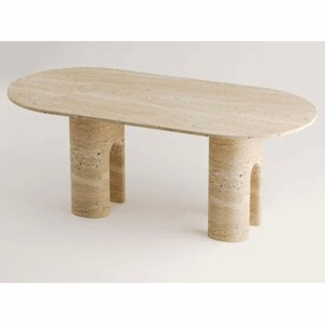Casa Padrino Luxus Esstisch Beige 190 cm - Ovaler Travertin Esszimmertisch