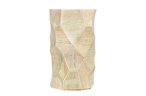Casa Padrino Luxus Vase  20 x H. 33,5 cm - Bauchige Vase Abstract aus Steingut mit Dekor in Pastellt�nen - Luxus Deko Accessoires