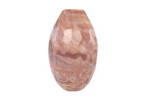 Casa Padrino Luxus Vase  24 x H. 38,5 cm - Elegante Deko Vase aus massivem Farbglas in marmorierten Lavendelt�nen - Luxus Deko Accessoires