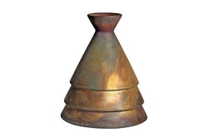Casa Padrino Luxus Vase Kupferfarben  15,5 x H. 19 cm - Steingut Vase Raku mit matter Kupferoberfl�che - Luxus Deko Accessoires