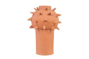 Casa Padrino Luxus Vase Naturfarben  37 x H. 46 cm - Gro�e bauchige Vase Herrison aus Terrakotta - Luxus Deko Accessoires