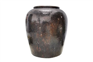 Casa Padrino Luxus Vase Schwarz  65-70 x H. 75-80 cm - Riesige schwarze Bodenvase im Antik-Look - Luxus Deko Accessoires