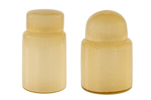 Casa Padrino Luxus Vasen 2er Set Ocker - Zwei Deko Gef��e aus durchgef�rbtem Glas - Luxus Deko Accessoires