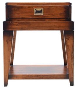 Casa Padrino Luxus Vintage Stil Beistelltisch Braun / Messing 54 x 54 x H. 64,5 cm - Quadratischer Nachttisch mit Schublade - Wohnzimmer M�bel - Schlafzimmer M�bel - Luxus Vintage Stil M�bel