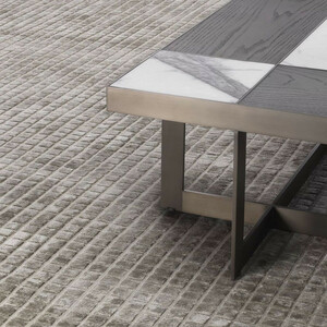 Casa Padrino Luxus Viskose Teppich Grau 300 x 400 cm - Handgewebter Wohnzimmer & Hotel Teppich - Wohnzimmer Deko Accessoires - Luxus Qualit�t