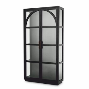 Casa Padrino Luxus Vitrine Schwarz / Bronze 118 x 44,5 x H. 210 cm - Luxus Interior