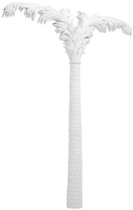 Casa Padrino Luxus Wanddeko Palme Mattwei 260 x H. 260 cm - Kunstharz Palme - Luxus Deko Accessoires