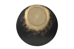 Casa Padrino Luxus Wanddekoration  81,5 cm - Rundes Wandrelief Alura aus Stahl mit Messing im Galaxy Finish - Luxus Deko Accessoires