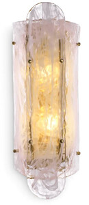 Casa Padrino Luxus Wandleuchte Antik Messing 18 x 15,5 x H. 40,5 cm - Wohnzimmer Wandlampe mit handgefertigtem Glas Lampenschirm - Luxus Leuchten - Luxus Interior - Luxus M�bel