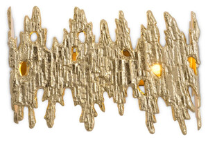 Casa Padrino Luxus Designer Wandleuchte Gold 41,5 x 10,5 x H. 27 cm - Wohnzimmer Wandleuchte - Hotel Wandleuchte - Restaurant Wandleuchte - Luxus Leuchten - Luxus Interior