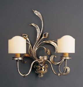Casa Padrino Luxus Wandleuchte Gold B. 45 x H. 51 cm - Handgefertigte Wandleuchte aus Schmiedeeisen - Luxus Kollektion - Edel & Prunkvoll