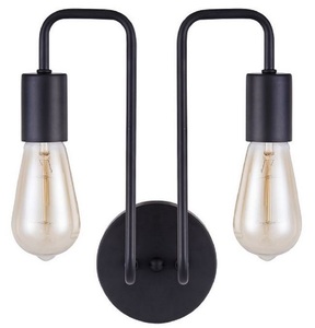 Casa Padrino Designer Wandleuchte Schwarz 25 x 17 x H. 30,5 cm - Moderne Leuchte mit beschichtetem Metallrahmen und ungew�hnlicher Loft Style Optik