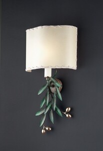 Casa Padrino Luxus Wandleuchte Messing Poliert B. 100 x H. 65 cm - Handgefertigte Wandleuchte aus Schmiedeeisen mit Olivenzweigen - Luxus Kollektion - Edel & Prunkvoll