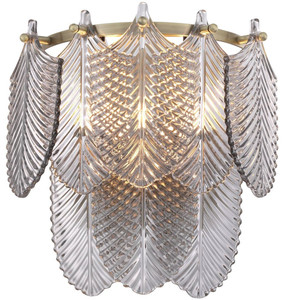 Casa Padrino Luxus Wandleuchte Messingfarben / Grau 27,5 x 17 x H. 26 cm - Edle Hotel & Restaurant Wandlampe - Luxus Qualit�t