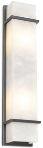Casa Padrino Luxus Wandleuchte Bronze / Alabaster 13 x 9 x H. 60 cm - Elegante Wandlampe mit Alabaster Lampenschirm - Luxus Leuchten