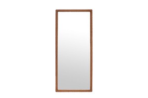 Casa Padrino Luxus Wandspiegel Braun 80 x 4 x H. 180 cm - Gro�er Wandspiegel Kiko XL mit Rahmen aus Mindi-Holz im Amber Finish - Luxus Deko Accessoires