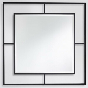 Casa Padrino Luxus Wandspiegel Schwarz 90 x 2 x H. 90 cm - Wohnzimmer Spiegel - Schlafzimmer Spiegel - Garderoben Spiegel - Luxus M�bel