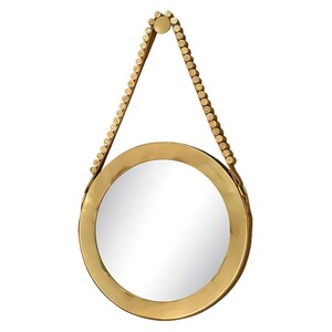 Casa Padrino Luxus Wandspiegel Gold  40 cm - Runder Spiegel an Messingband
