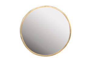 Casa Padrino Luxus Wandspiegel Gold  75 cm - Gro�er runder Wandspiegel Dott mit geb�rstetem goldfarbenem Edelstahlrahmen - Luxus Deko Accessoires