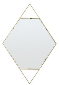 Casa Padrino Designer Wandspiegel Gold 81 x H. 119 cm - Edelstahl Spiegel in Form eines Diamanten - Designerm�bel