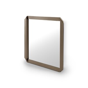 Casa Padrino Luxus Wandspiegel Messing 100 x 100 x H. 6.8 cm - Wandspiegel mit Spiegelglas - Moderne Wohnzimmer M�bel - Luxus Qualit�t