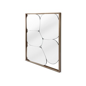 Casa Padrino Luxus Wandspiegel Schwarz / Bronze 100 x 120 x H. 5 cm - Wandspiegel mit Edelstahl - Moderne Wohnzimmer M�bel - Luxus Qualit�t