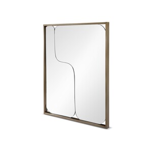 Casa Padrino Luxus Wandspiegel Schwarz / Bronze 100 x 120 x H. 5 cm - Wandspiegel mit Edelstahl - Moderne Wohnzimmer M�bel - Luxus Qualit�t