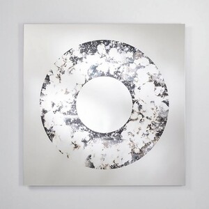 Casa Padrino Luxus Wandspiegel Schwarz / Silber 100 cm - Luxus Interior