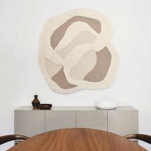 Casa Padrino Luxus Wandteppich Beige / Taupe 150 cm - Wanddeko Accessoires