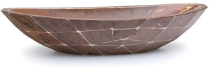 Casa Padrino Luxus Waschbecken Schale Braun / Wei� 60,9 x 29,7 x H. 11,9 cm - Handgefertigtes Beton Waschbecken - Badezimmer Accessoires - Luxus Badezimmer Zubeh�r