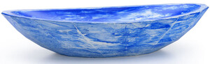 Casa Padrino Luxus Waschbecken Schale Blau / Wei 60,9 x 29,7 x H. 11,9 cm - Handgefertigtes Beton Waschbecken - Badezimmer Accessoires - Luxus Badezimmer Zubehr