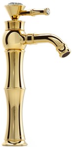 Casa Padrino Luxus Jugendstil Waschtischarmatur mit Kristallglas H. 32,3 cm - Verschiedene Farben - Neoklassische Badezimmer Accessoires - Luxus Bad Zubeh�r