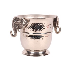 Casa Padrino Luxus Weink�hler Silber  24 x H. 22 cm - Sektk�hler mit Elefantenkopf Griffen