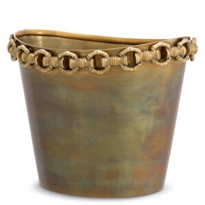 Casa Padrino Luxus Weink�hler Vintage Messing H. 21 cm - Champagnerk�hler - Hotel Accessoires