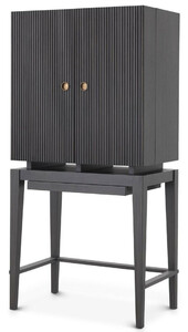 Casa Padrino Luxus Weinschrank Anthrazitgrau / Bronze 82,5 x 51 x H. 168 cm - Mahagoni Barschrank mit 2 Tren - Barmbel - Luxus Qualitt