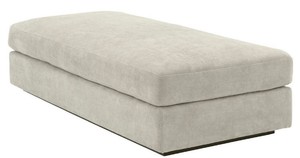 Casa Padrino Luxus Wohnzimmer Fuhocker Sandfarben / Schwarz 178 x 83 x H. 40 cm - Luxus Qualitt