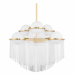 Casa Padrino Luxus Kronleuchter Antik Messing / Wei  80 x H. 67,4 cm - Luxus Interior