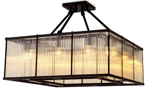 Casa Padrino Luxus Wohnzimmer Deckenleuchte Bronze 80 cm