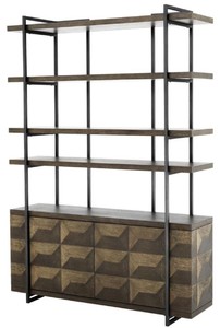 Casa Padrino Luxus Regalschrank mit 2 T�ren Braun / Bronze 140 x 40 x H. 200 cm - Wohnzimmerschrank