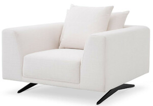 Casa Padrino Luxus Wohnzimmer Sessel mit Kissen Wei / Bronzefarben 110 x 108 x H. 64 cm - Wohnzimmer Mbel - Luxus Mbel