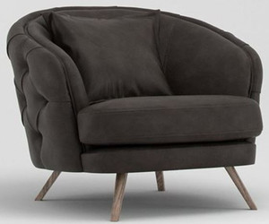 Casa Padrino Luxus Chesterfield Wohnzimmer Sessel Grau / Braun 93 x 90 x H. 75 cm - Wohnzimmer M�bel